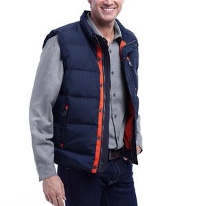 Orvis Men's Dark Blue and Bright Orange Vest